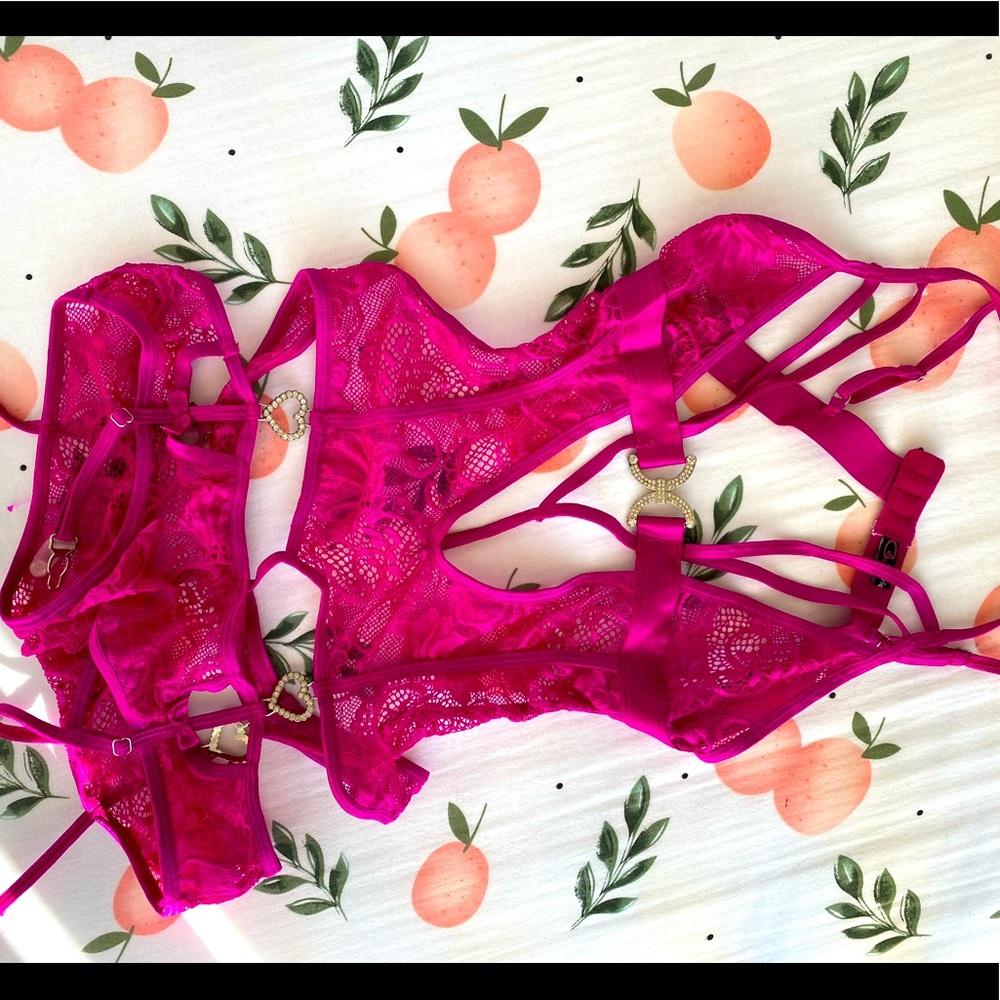 Size Medium, Bright Fushia one piece lingerie